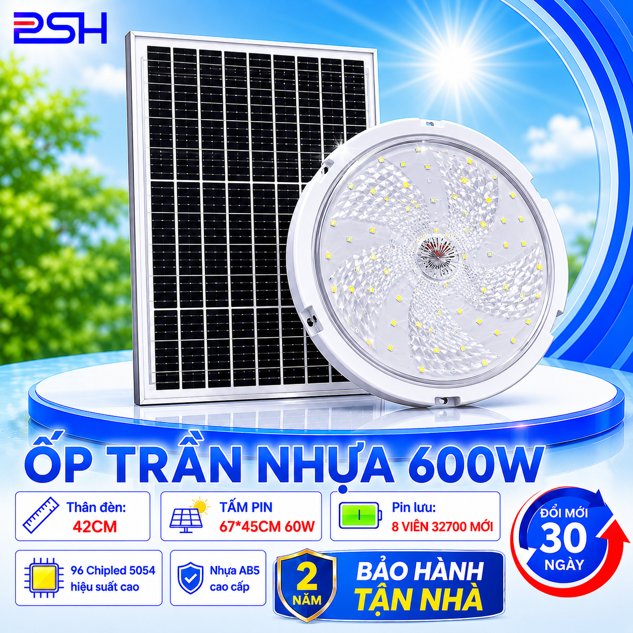 ĐÈN ỐP TRẦN 600W PSH